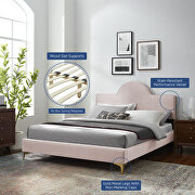 Pink performance velvet upholstery queen bed by Modway additional picture 9
