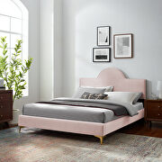 Pink performance velvet upholstery twin bed by Modway additional picture 10