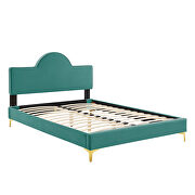 Teal performance velvet upholstery queen bed by Modway additional picture 3