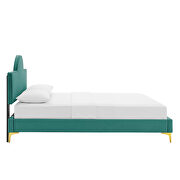 Teal performance velvet upholstery queen bed by Modway additional picture 4