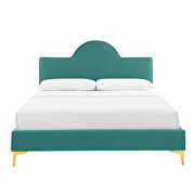 Teal performance velvet upholstery queen bed by Modway additional picture 5