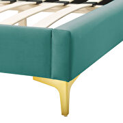 Teal performance velvet upholstery queen bed by Modway additional picture 6