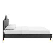Performance velvet upholstery queen bed in charcoal by Modway additional picture 4
