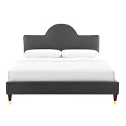 Performance velvet upholstery queen bed in charcoal by Modway additional picture 5
