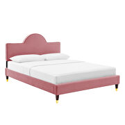 Performance velvet upholstery queen bed in dusty rose by Modway additional picture 2