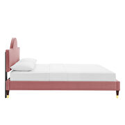 Performance velvet upholstery queen bed in dusty rose by Modway additional picture 4