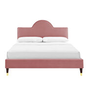 Performance velvet upholstery queen bed in dusty rose by Modway additional picture 5