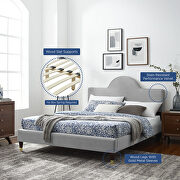 Performance velvet upholstery queen bed in light gray by Modway additional picture 9