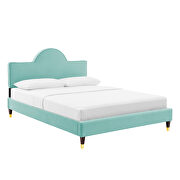 Performance velvet upholstery queen bed in mint by Modway additional picture 2