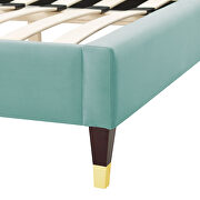 Performance velvet upholstery queen bed in mint by Modway additional picture 6