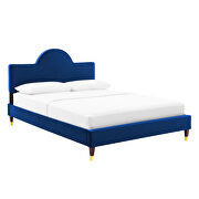 Performance velvet upholstery queen bed in navy by Modway additional picture 2