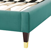 Performance velvet upholstery queen bed in teal by Modway additional picture 6
