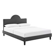 Performance velvet upholstery queen bed in charcoal finish by Modway additional picture 2