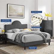 Performance velvet upholstery queen bed in charcoal finish by Modway additional picture 9