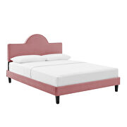 Performance velvet upholstery queen bed in dusty rose finish by Modway additional picture 2