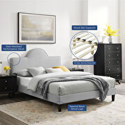Performance velvet upholstery queen bed in light gray finish by Modway additional picture 9