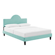 Performance velvet upholstery queen bed in mint finish by Modway additional picture 2