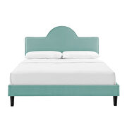 Performance velvet upholstery queen bed in mint finish by Modway additional picture 5