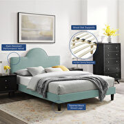 Performance velvet upholstery queen bed in mint finish by Modway additional picture 9