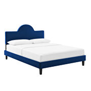 Performance velvet upholstery queen bed in navy finish by Modway additional picture 2