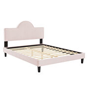 Performance velvet upholstery queen bed in pink finish by Modway additional picture 3