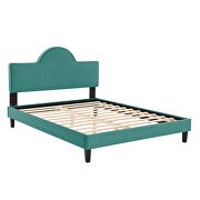 Performance velvet upholstery queen bed in teal finish by Modway additional picture 3