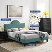 Performance velvet upholstery queen bed in teal finish by Modway additional picture 9