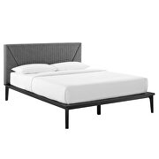 Upholstered platform bed in black/ gray finish by Modway additional picture 2