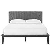 Upholstered platform bed in black/ gray finish by Modway additional picture 7