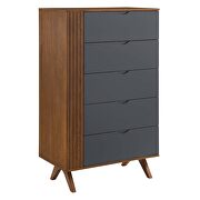 Walnut/ gray finish contemporary modern design chest by Modway additional picture 2