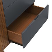 Walnut/ gray finish contemporary modern design chest by Modway additional picture 3