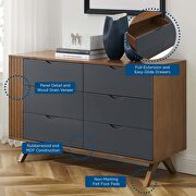 Walnut/ gray finish contemporary modern design dresser by Modway additional picture 6