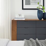 Walnut/ gray finish contemporary modern design dresser by Modway additional picture 7