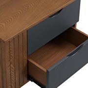 Walnut/ gray finish contemporary modern design nightstand by Modway additional picture 3