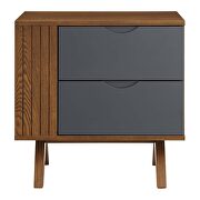 Walnut/ gray finish contemporary modern design nightstand by Modway additional picture 5