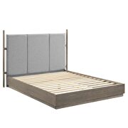 Oak light gray finish upholstered platform queen bed by Modway additional picture 3
