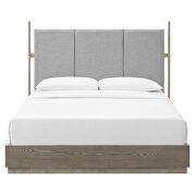 Oak light gray finish upholstered platform queen bed by Modway additional picture 7