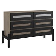 Oak finish contemporary modern style dresser additional photo 2 of 6