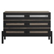 Oak finish contemporary modern style dresser additional photo 5 of 6