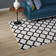 Moroccan trellis area rug in ivory/ charcoal by Modway additional picture 3
