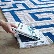 Geometric maze area rug in ivory/ light gray/ blue by Modway additional picture 4
