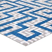 Geometric maze area rug in ivory/ light gray/ blue by Modway additional picture 7