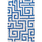 Ivory/ light gray/ blue finish geometric maze area rug by Modway additional picture 6