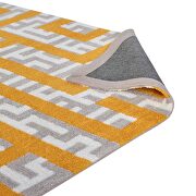 Ivory/ light gray/ banana yellow finish geometric maze area rug by Modway additional picture 3