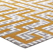 Ivory/ light gray/ banana yellow finish geometric maze area rug by Modway additional picture 4