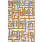 Ivory/ light gray/ banana yellow finish geometric maze area rug by Modway additional picture 6