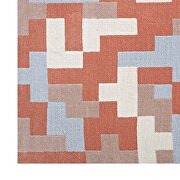 Coral/ light blue finish interlocking block mosaic area rug by Modway additional picture 4
