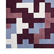 Interlocking block mosaic area rug in red/ light blue by Modway additional picture 4