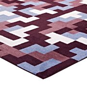 Red/ light blue interlocking block mosaic area rug by Modway additional picture 3