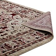 Ornate vintage floral turkish area rug in burgundy/ tan by Modway additional picture 4